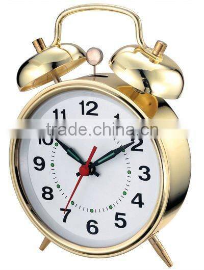 4 inch metal case mechanical alarm clock movement, desktop clock mechanism, bedside clock