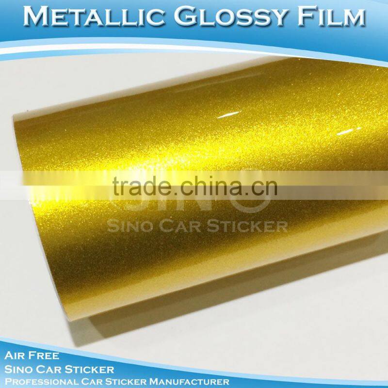 CARLIKE Super Quality Chrome Gold Glossy Car Wrap Vinyl Metallic Foil