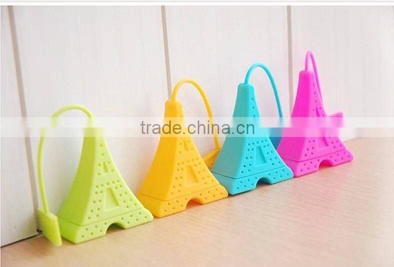 eco-friendly food grade silicone material Eiffel tower tea infusers