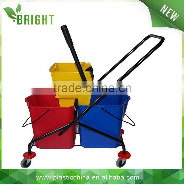 20LT BB20 Single plastic cleaning mop wringer bucket with divider and wheels