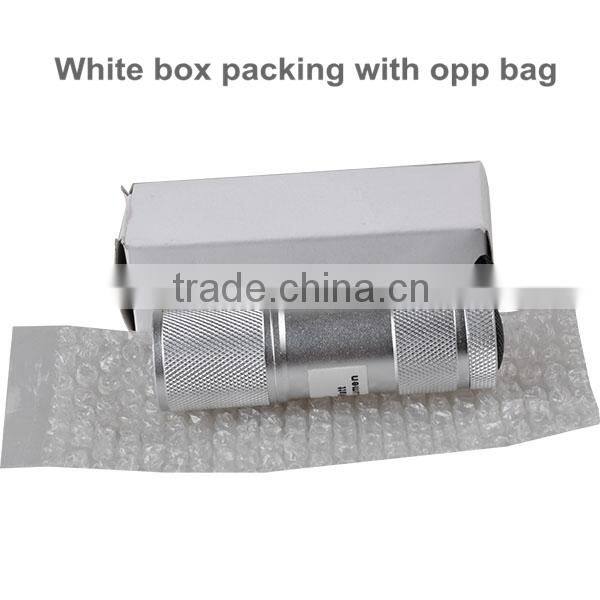 Cheap aluminum 9 led flashlight with white box packing
