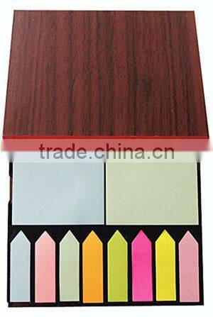 pu leather cover sticky memo pad with calendar