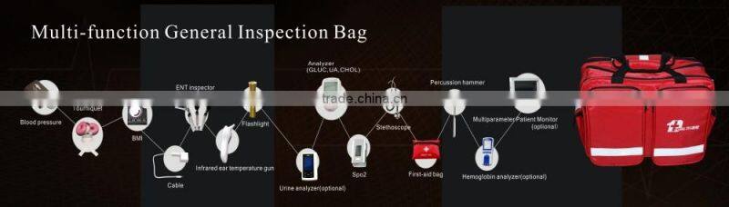 Professional Portable Multi-functional Medical Inspection Bag for Emergency Treatment with Diagnostic Kits
