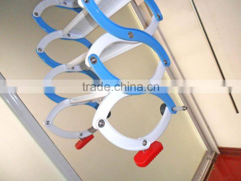 Indoor duplex staircase folding attic ladders, steel retractable stairs