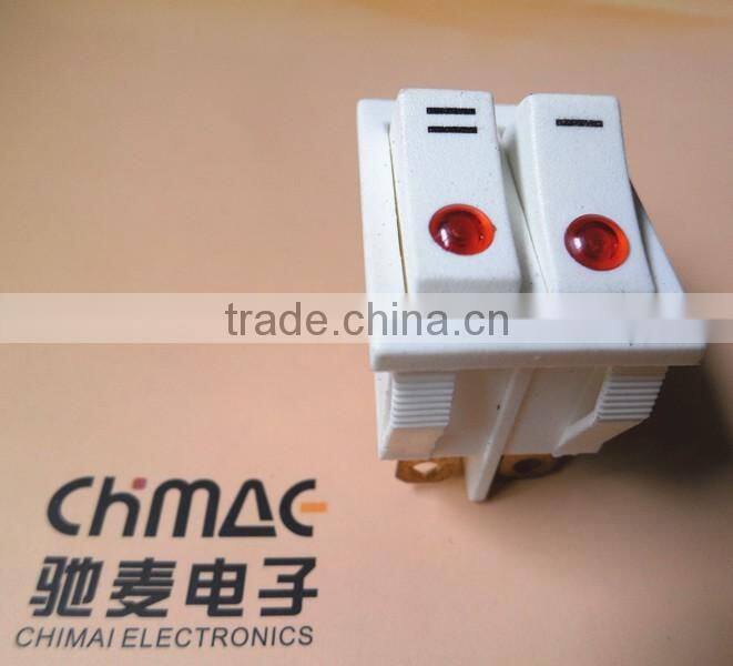 Double rocker switch with lamps ON OFF white switch t85 t55
