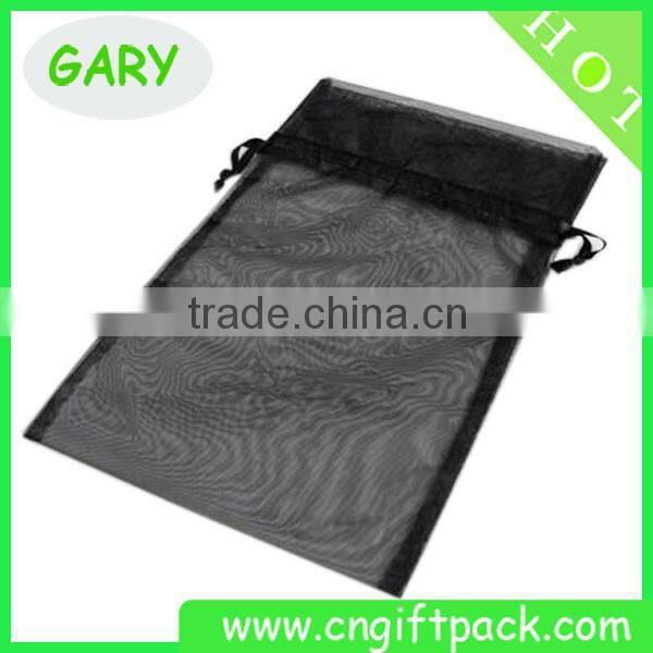 Black Big Custom Organza Bags Screen Printing 29*41cm