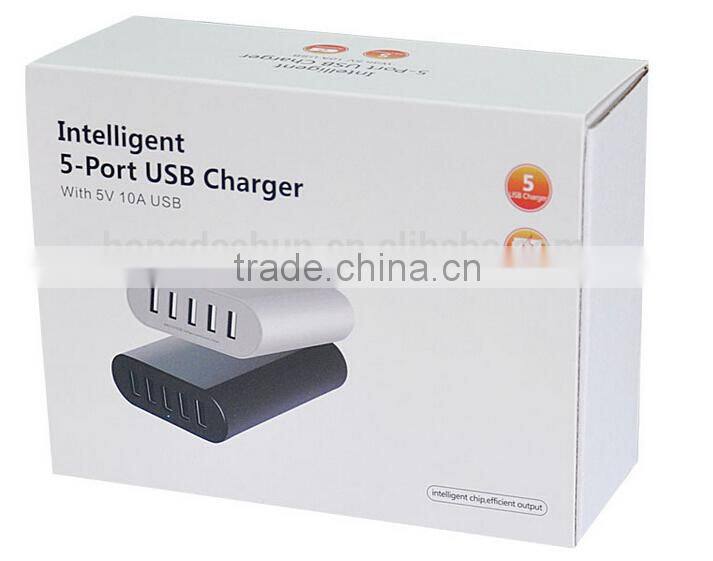 5-Port USB Smart Charging Station with Intelligent Charging IC for iphone