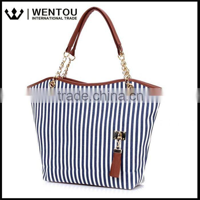Free Shipping Personalized Canvas Stripe Handbag