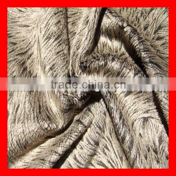 Discharge Print PV Fleece Short Pile Faux Fur Fabric