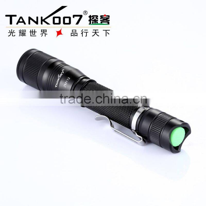 High quality zoom flashlight torch, with 2*AAA battery 5 modes 260 lumens, from TANK007 factory ZM112