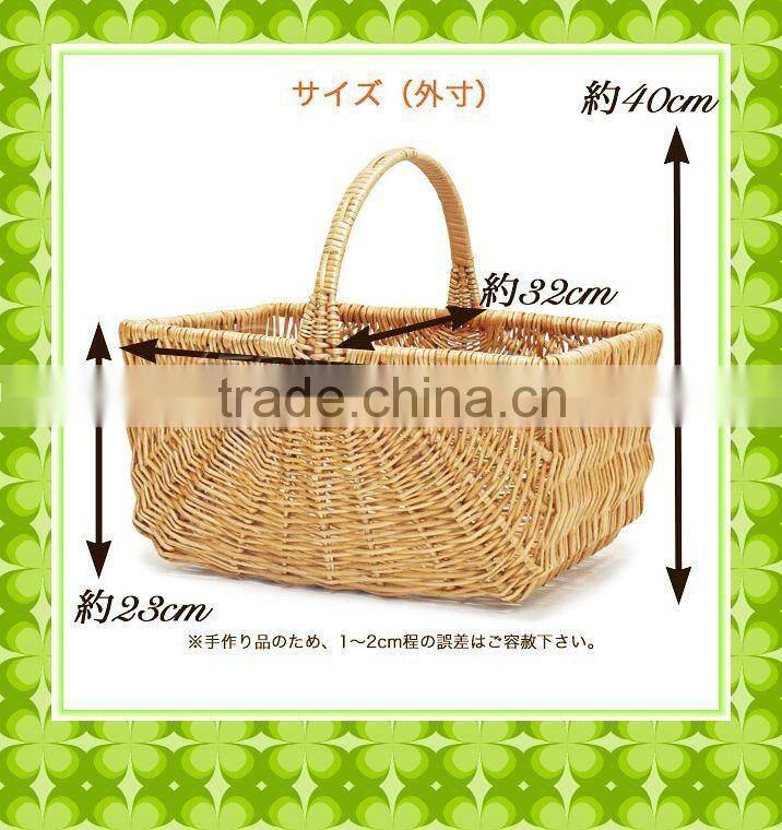 Hot sell and cheapest hand-weaven red wicker Christmas gift basket with handle