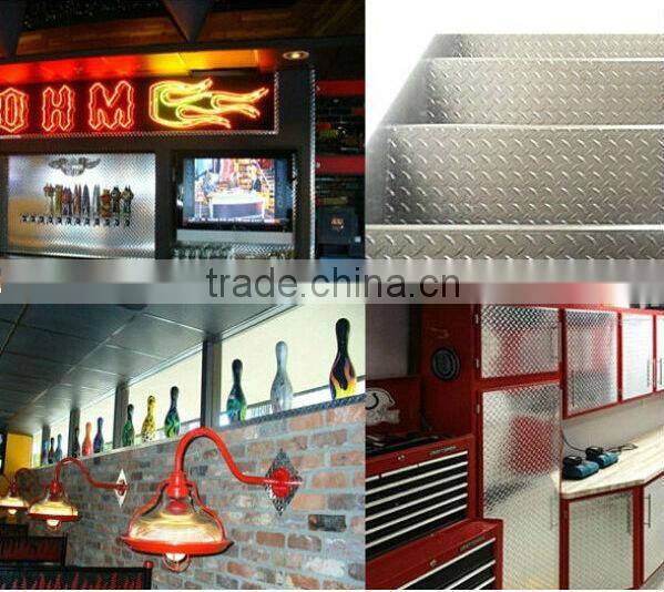 Transportation used anodized diamond embossed mirror aluminum sheet