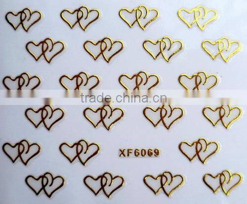 12Designs Golden Nail Art Water Decal Sticker Transfer Stickers (XF6061-6072)HN1810