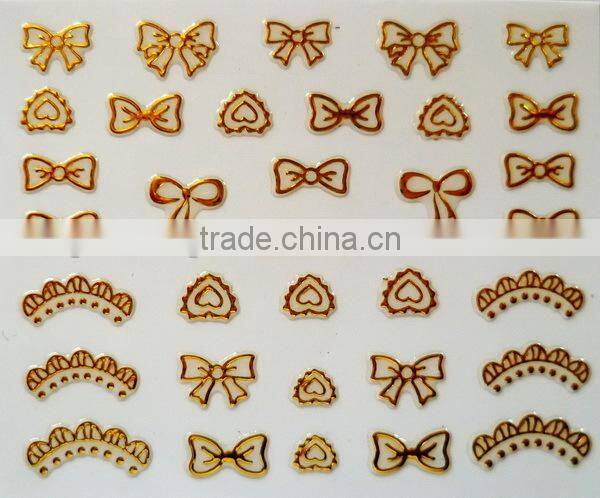 20 Designs Golden Nail Art Water Decal Sticker Transfer Stickers (XF6001-6020)HN1807