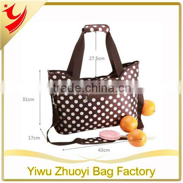 2015 New Waterproof Mummy Bag with Many Pockets and Dots Print