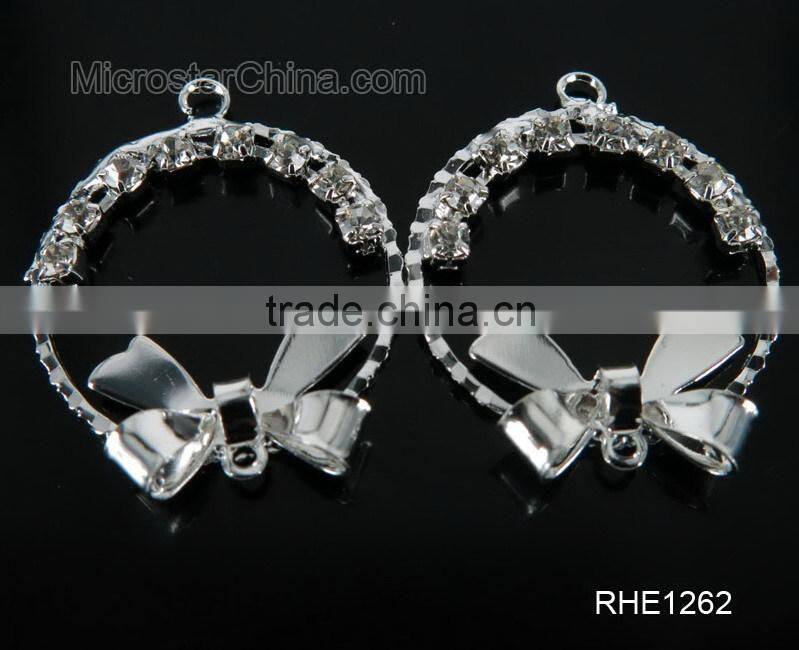 Fashion design crystal charms rhinestone connector for bikini