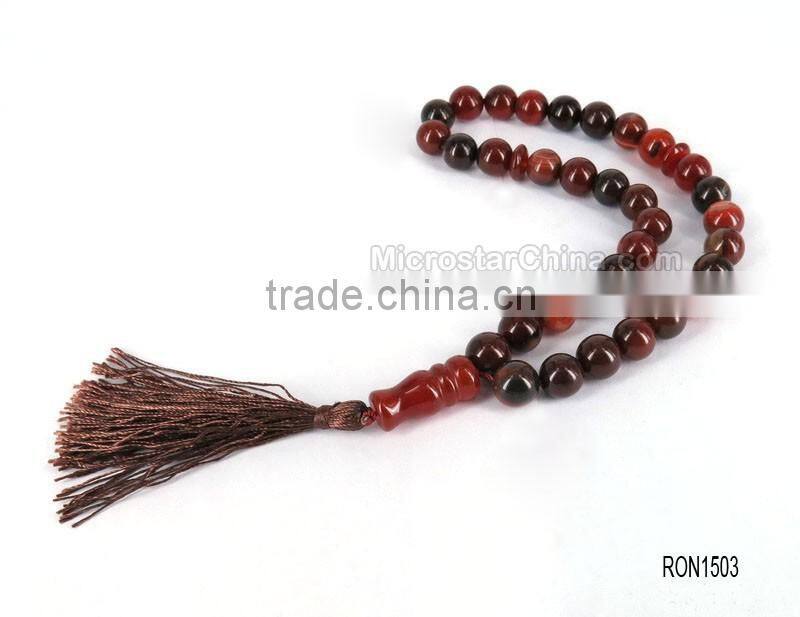 Fashion jewelry new products alibaba website 33pcs 12mm carnelian tasbeeh beads islamic tesbih