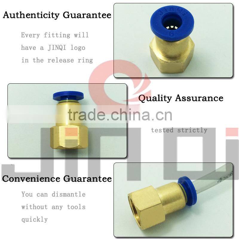 shipping from china one touch union straight female 10mm brass with nickel plated coupling