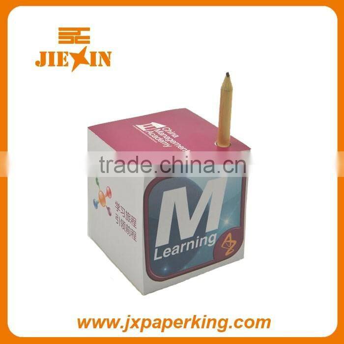 Customized logo printed custom cheap sticky fancy paper memo cube