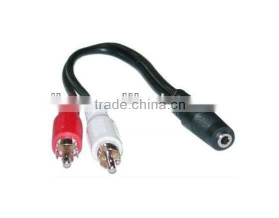 3.5mm male stereo jack to 2 female rca plugs cable