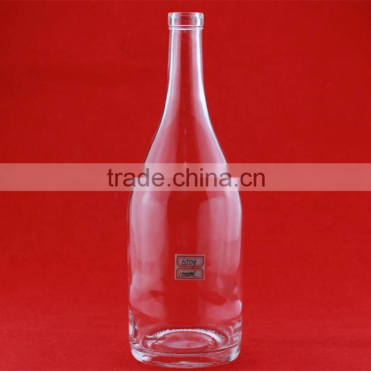 High quality 1000ml glass bottle glass 1L bottle glass spirit wine bottle