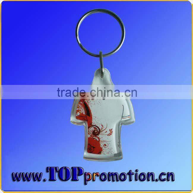 fashion round plastic led keychain with led light