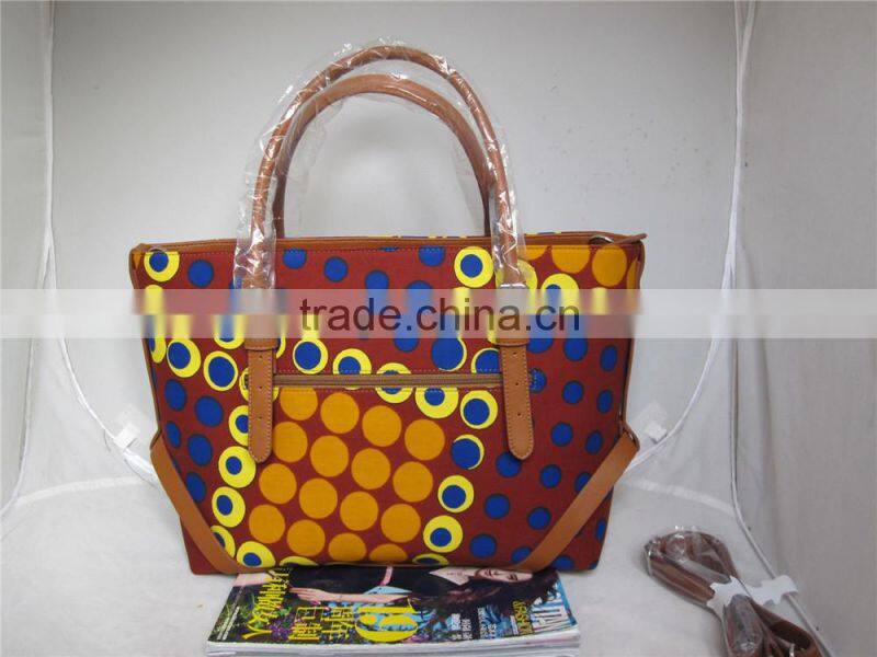 Fashion shoulder bag African printed wax fabric handbag