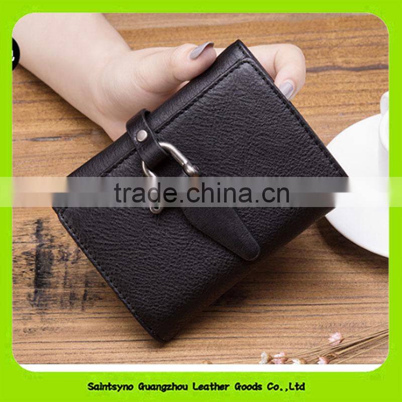 2016 Hot Selling Classical Fashion Lady Wallet, Wallet Trifold PU Leather Wallet 16914
