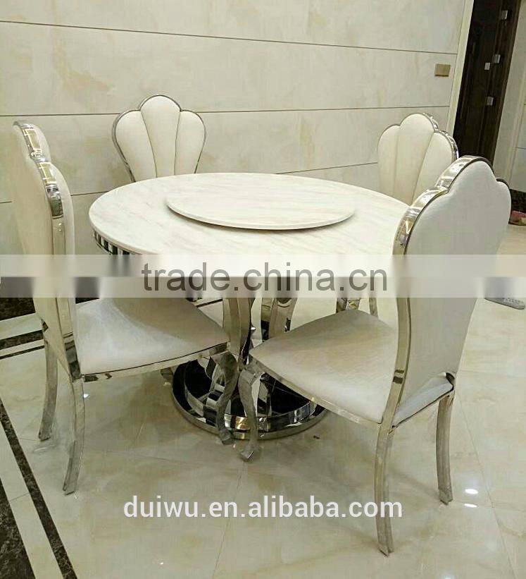 2012 Factory new marble model stainless steel dining table with good price