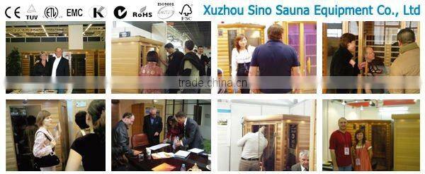 Luxury 1seat far infrared sauna bath wooden room with infrared heating parts