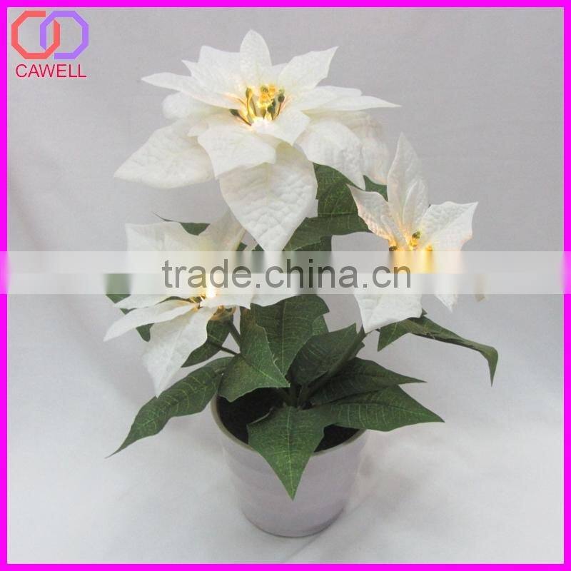wholesale artifiical poinsettia led flower light