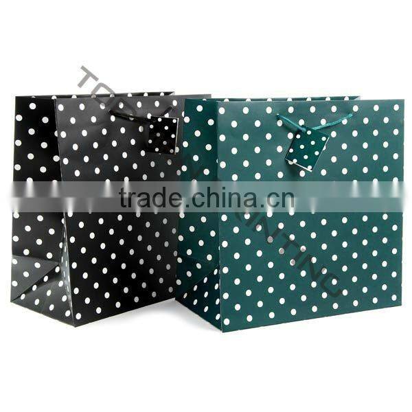 250g Coated Paper Black Handle Large Paper Shopping Bags