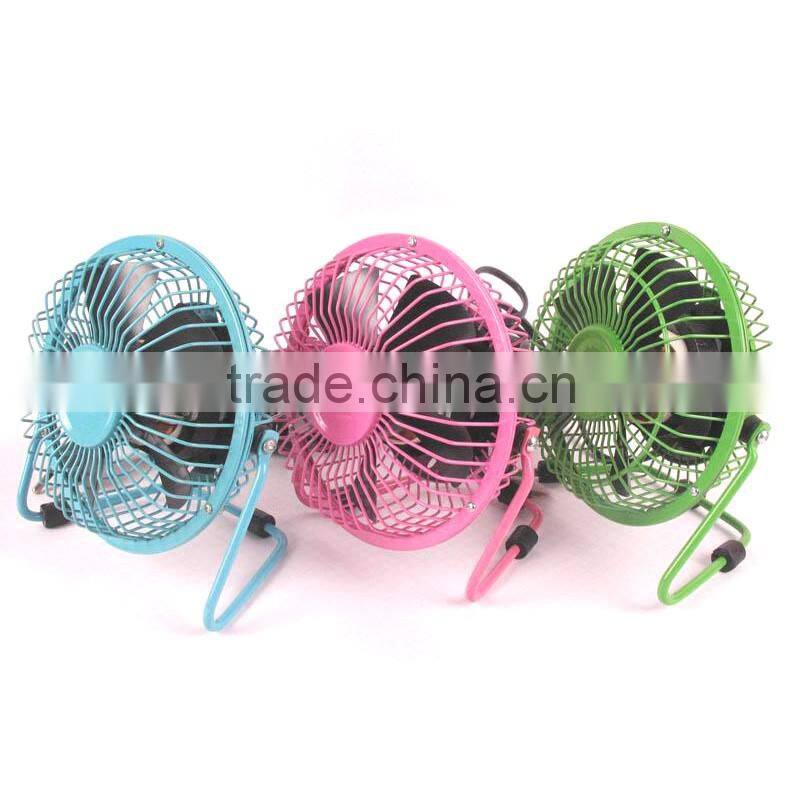 4"USB mini portable table aluminum core electric motor cooling fan for student