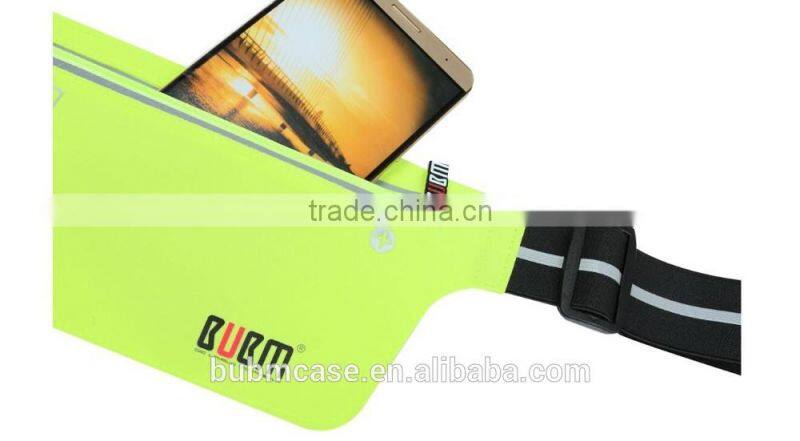 Light Green Fashionable BUBM Outdoor Sport Waist Bag Shenzhen Resilient Wholesale Waterproof and Breathable Running Waist Bags