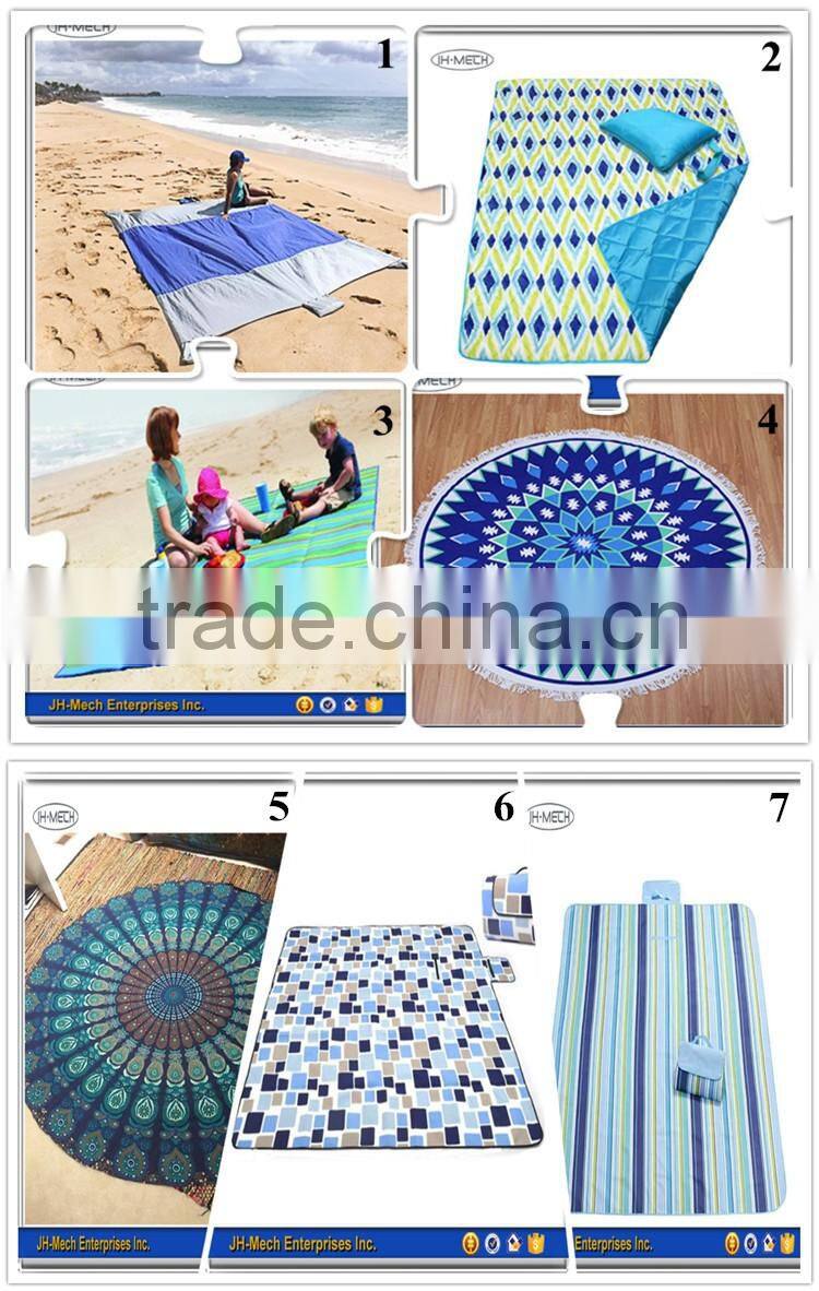 Highly Recommended Multi Function OEM Round Beach Camping Blanket