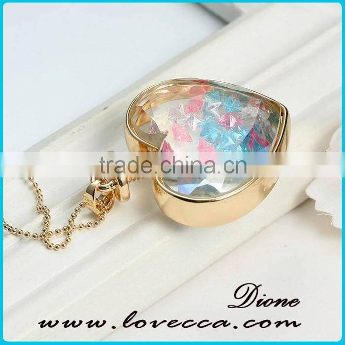 New products Necklace 2016 heart shaped with colorful crystal beads