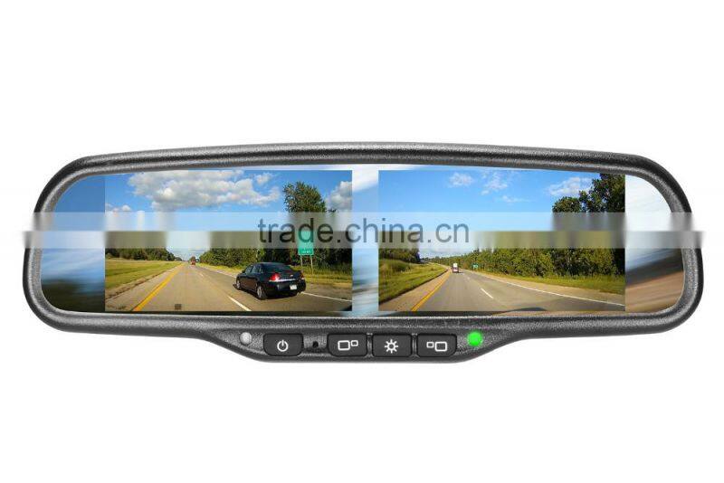 Dual 4.3'' LCD Display Car Rearview Mirror with Reverse Camera