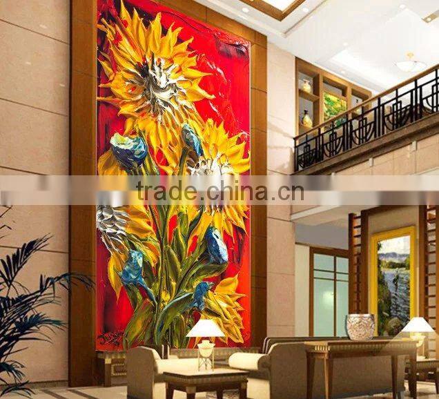 2016 Flower modern wall hanging home decor flower oil painting 57079