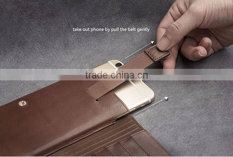 QIALINO hot sale online mobile phone case hot selling wallet case money pocket for iphone 6