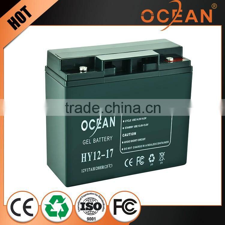 Made in china huge capacity 12v 17ah smart gel battery for inverter