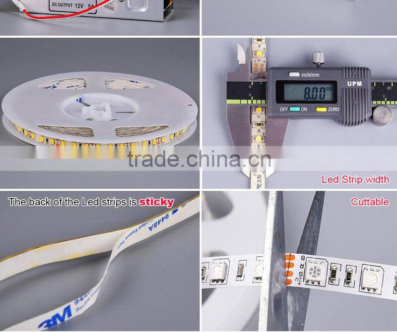 STRISCE LED 12v 120led/m 48w bianco caldo 3528 IP65