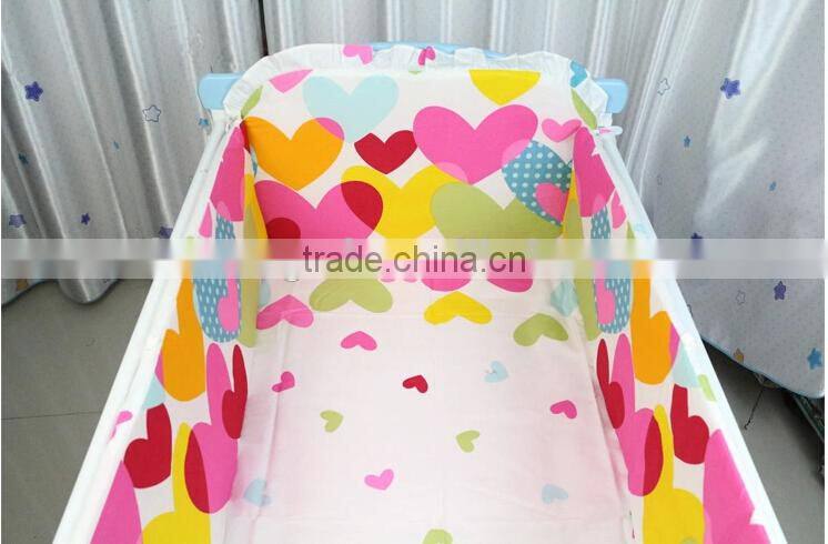 100% cotton cartoon Baby 4 pieces sets bedding around Bumper with Removable washing