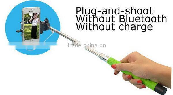 Extendable Mobile Phone Monopod Selfie Stick Wired Monopod Tube Plug For iPhone/Samsung