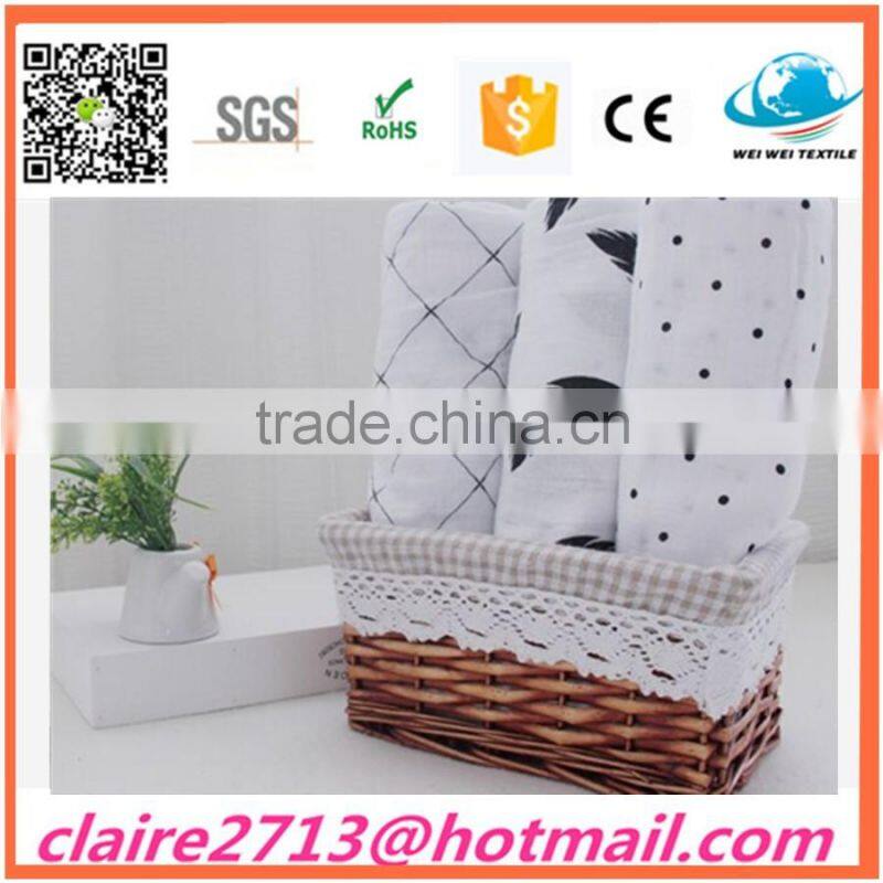 printed 100% cotton Baby Muslin Swaddle Blanket, muslin wrap