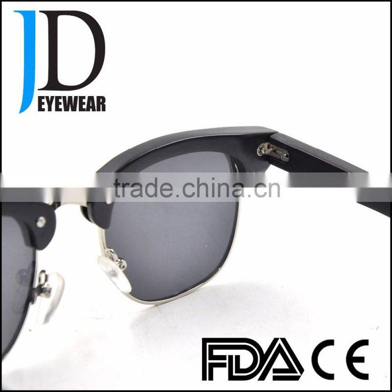 Half-Rim Ebony Wood OEM Black Natural Wooden Sunglasses