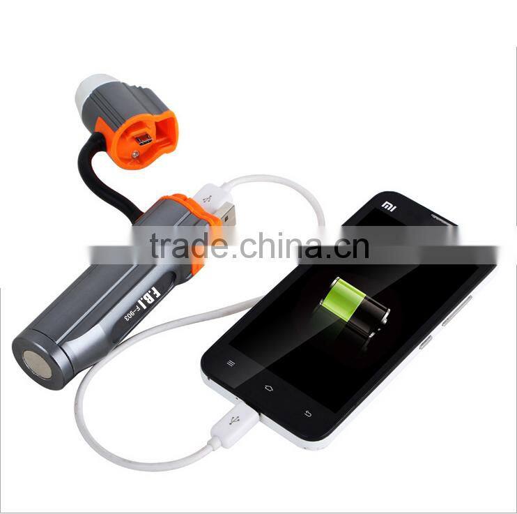 Rechargeable led super power usb Flashlight Torch Light Portable Power Bank