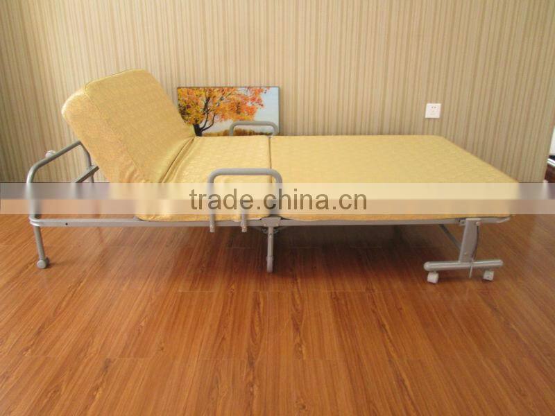 cheap fashionable beige yellow hotel metal folding bed