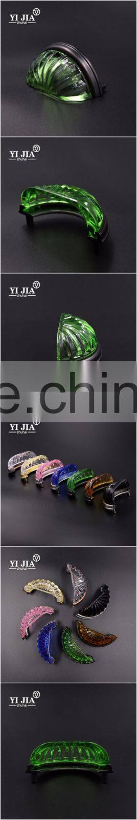 cylinder zinc alloy metal base green cabinet crystal handle