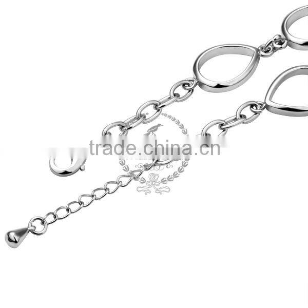 18KGP platinum plated crystal rhinestone blue Austria crystal elements women drop charm bangle bracelet fashion jewelry B001