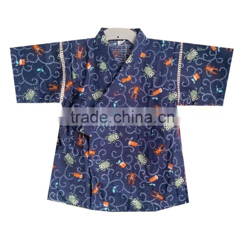 Japanese Summer 100%cotton Cute Kimono Kids Yukata twinset bath robe flower customize ethnic costume performance wear